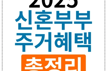 2025년 신혼부부 주거혜택 총정리 | 알아두면 득이 되는 7가지 지원제도